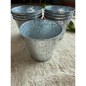 Galvanized Metal Buckets Lot of 9 5"